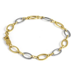 Yellow and White Linked with Infinity Bracelet
