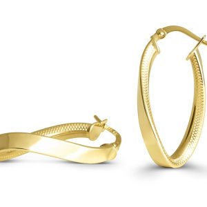 Golden Serpent Twist Hoop Earrings
