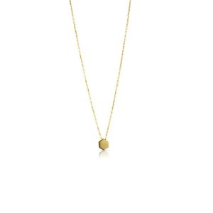 Golden Hexagon Pendant Necklace